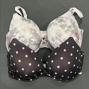 Victoria's Secret Black and Pink Bra Set